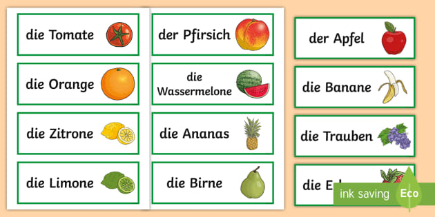 میوه ها به زبان آلمانی با ترجمه فارسی 2 میوه ها به زبان آلمانی